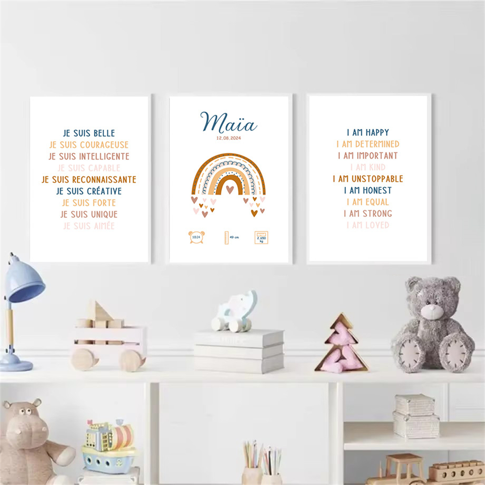 Custom Baby Name Birth Poster  - Baby Nursery Quotes Wall Art 评论和价格
