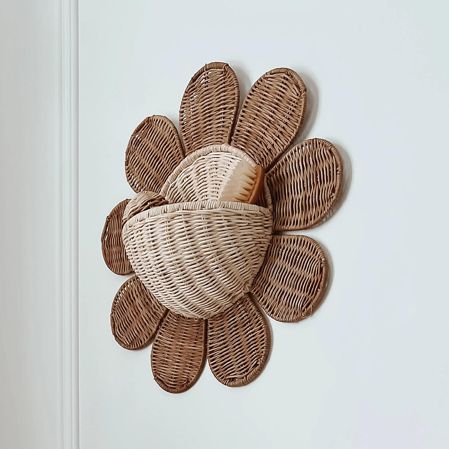 Nordic Sun Flower Hand-woven R - Baby Nursery Basket 评论和价格