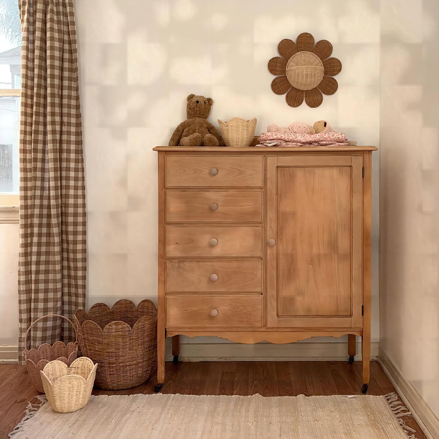 Nordic Sun Flower Hand-woven R - Baby Nursery Basket 评论和价格