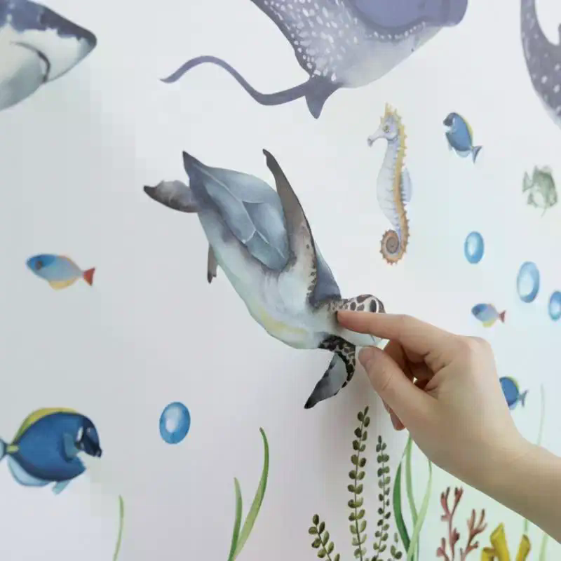 Ocean Life Wall Decals Waterco - Baby Nursery Wall Stickers 评论和价格