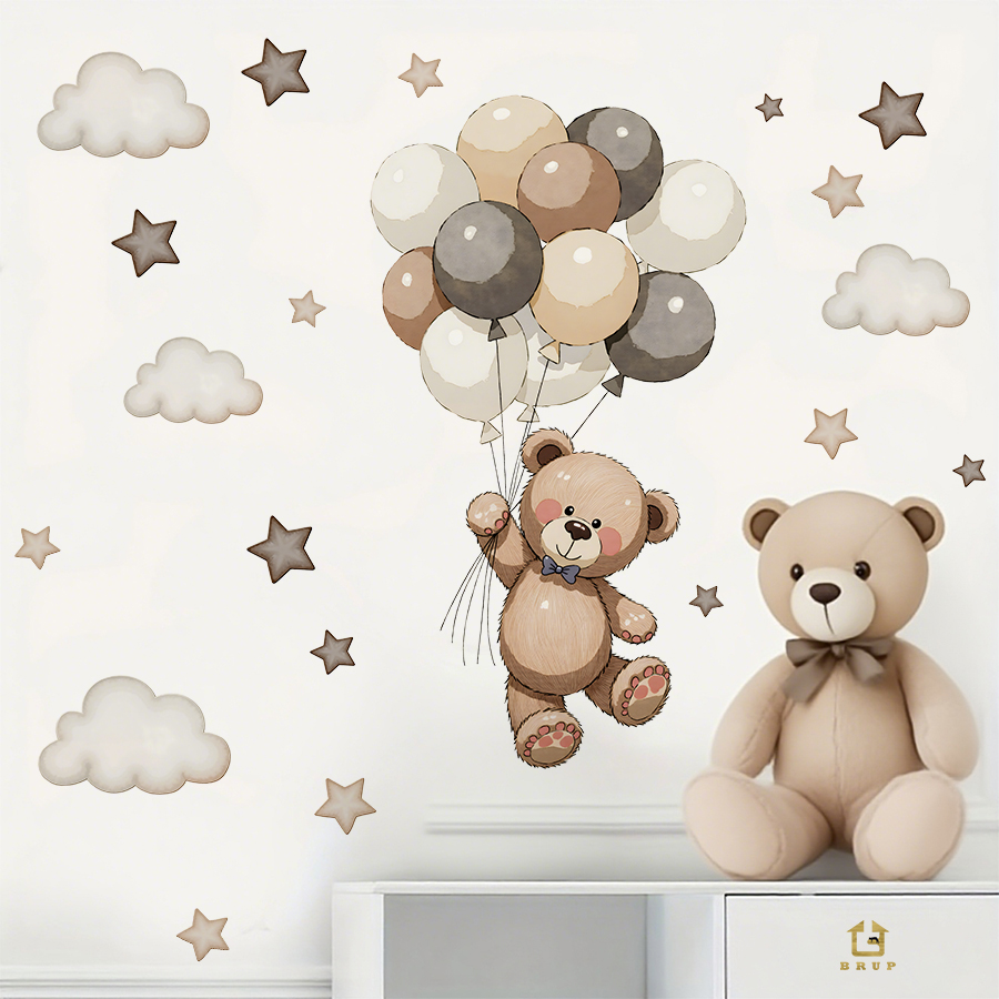 Adorable Teddy Bear Wall Decal - Baby Nursery Wall Stickers 评论和价格