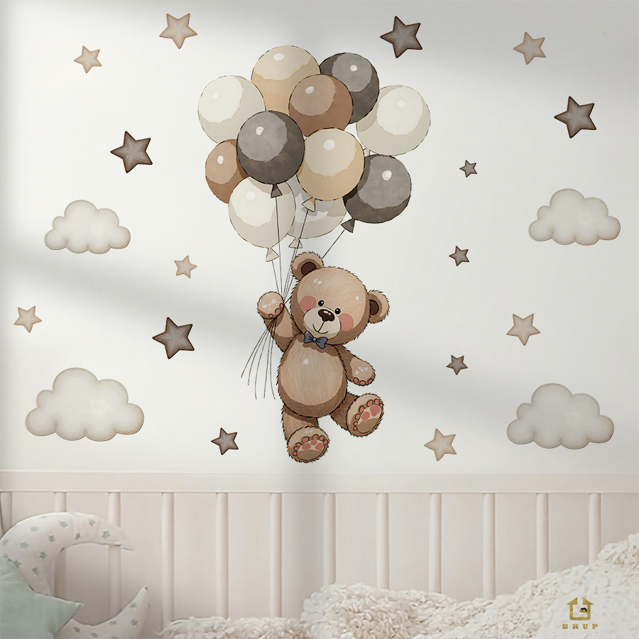 Adorable Teddy Bear Wall Decal - Baby Nursery Wall Stickers 评论和价格