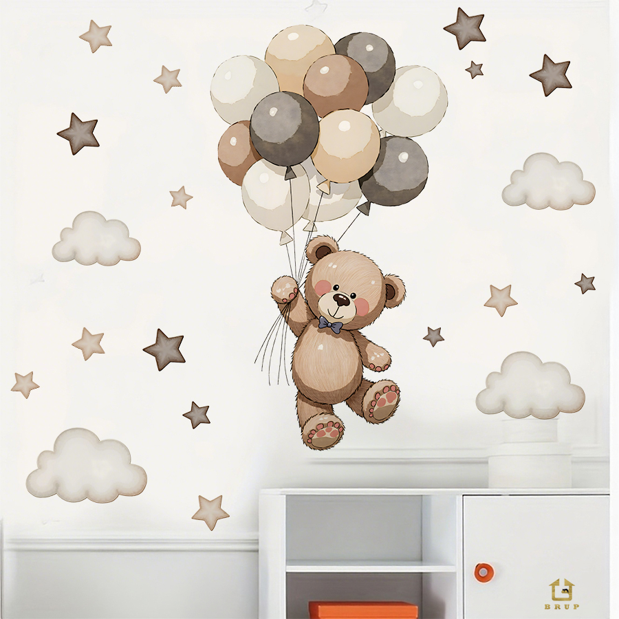 Adorable Teddy Bear Wall Decal - Baby Nursery Wall Stickers 评论和价格