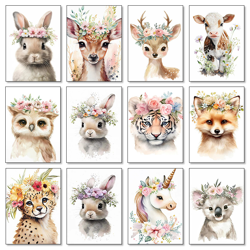 Baby Bear Bunny Deer Raccoon O - Baby Unicorn Nursery 评论和价格