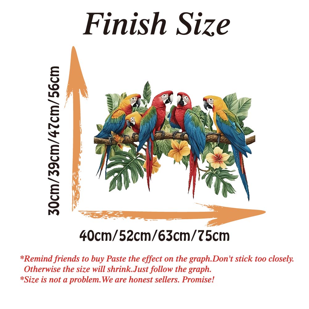 3Pcs Parrots on Branch Wall St - Baby Nursery Wall Stickers 评论和价格