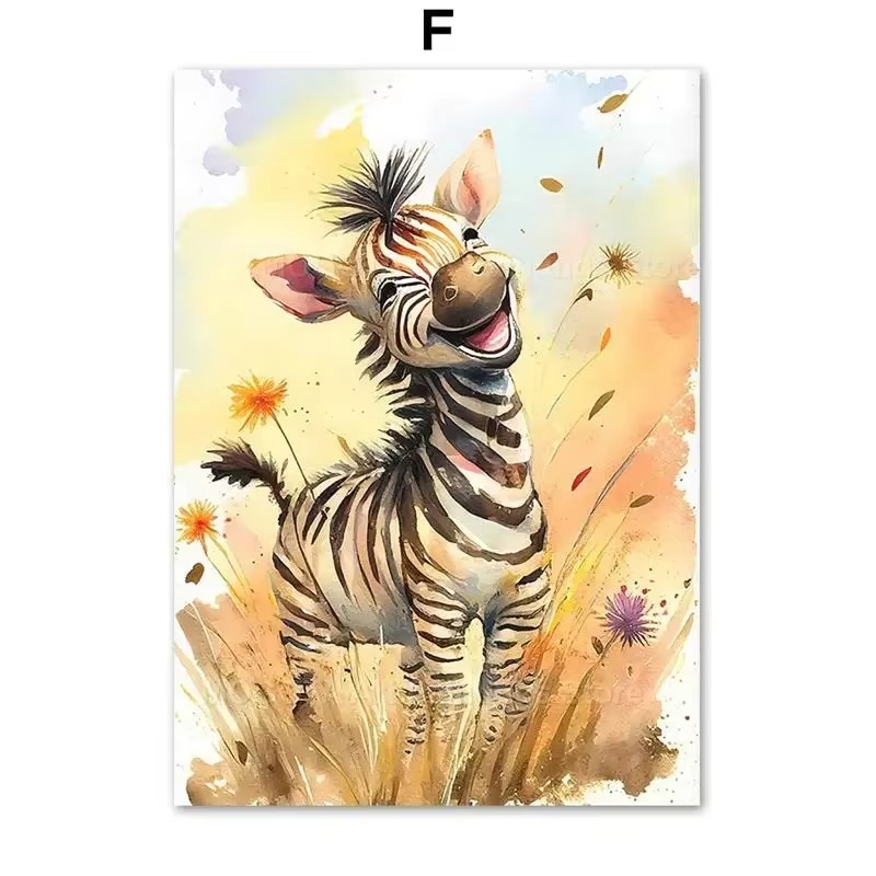 Watercolor Lion Giraffe Tiger  - Baby Nursery Prints 评论和价格