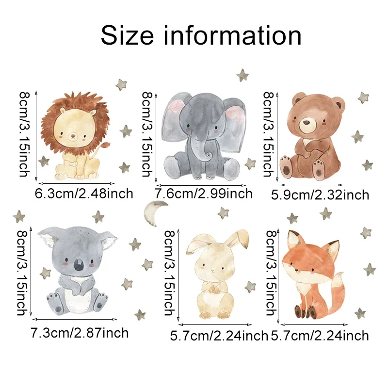 1/2/4/6set Cartoon Animals Wal - Baby Nursery Wall Stickers 评论和价格