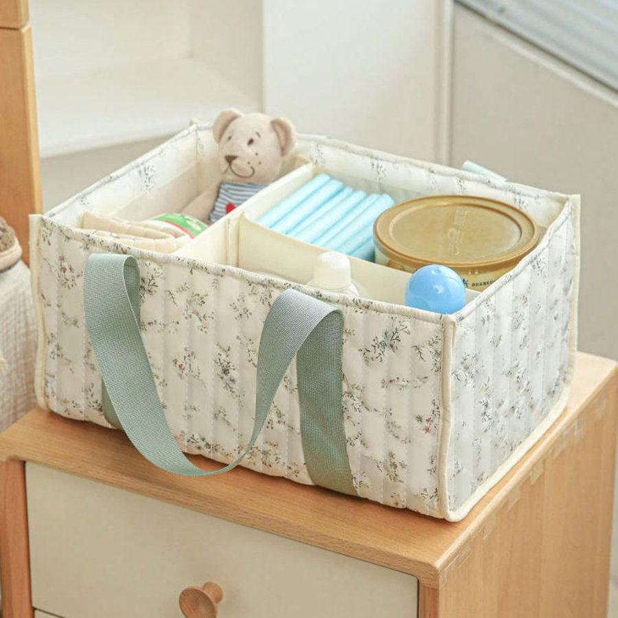 Floral Diaper Caddy Organizer, - Baby Nursery Basket 评论和价格