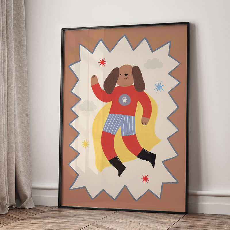 Funny Cartoon Super Cool Kid N - Baby Nursery Prints 评论和价格