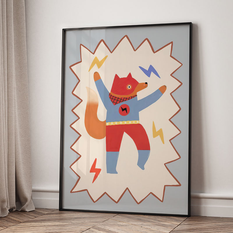 Funny Cartoon Super Cool Kid N - Baby Nursery Prints 评论和价格