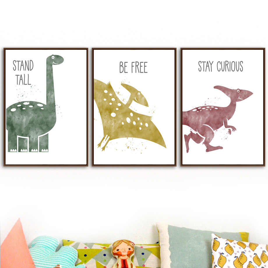 Cute Dinosaur Cartoon Animal Q - Baby Nursery Quotes Wall Art 评论和价格