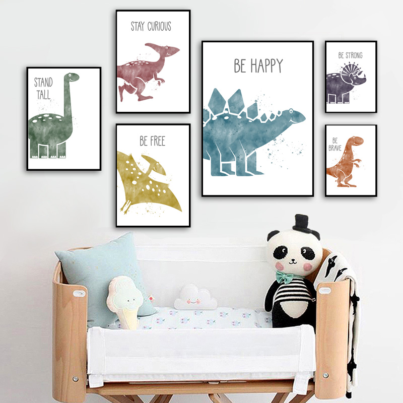 Cute Dinosaur Cartoon Animal Q - Baby Nursery Quotes Wall Art 评论和价格
